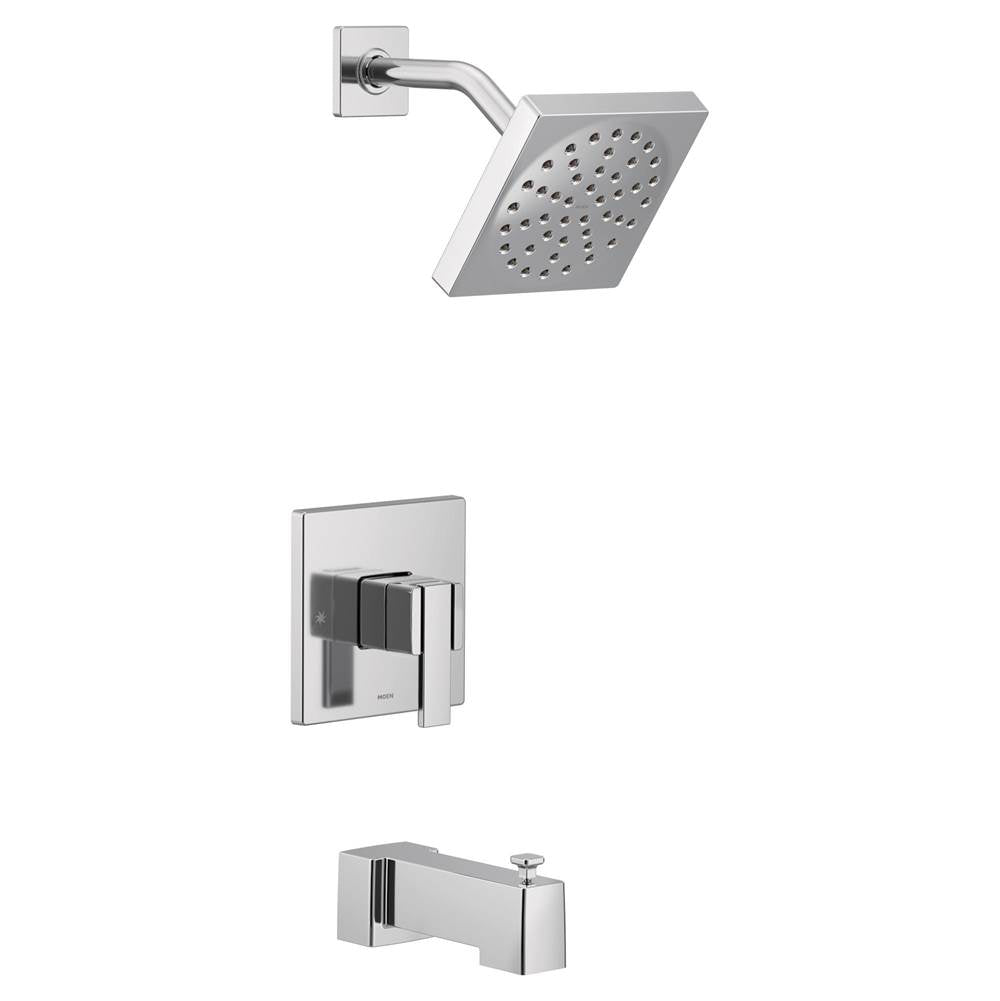 Moen - 90 Degree M-CORE 3-Series 1-Handle Tub and Shower Trim Kit in Chrome (Valve Sold Separately) - Chrome