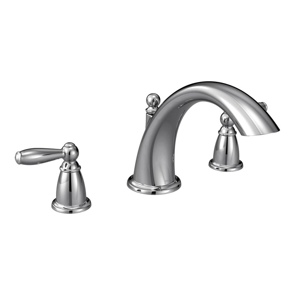 Moen - Brantford 2-Handle Deck-Mount Roman Tub Faucet Trim Kit in Chrome (Valve Sold Separately) - Chrome