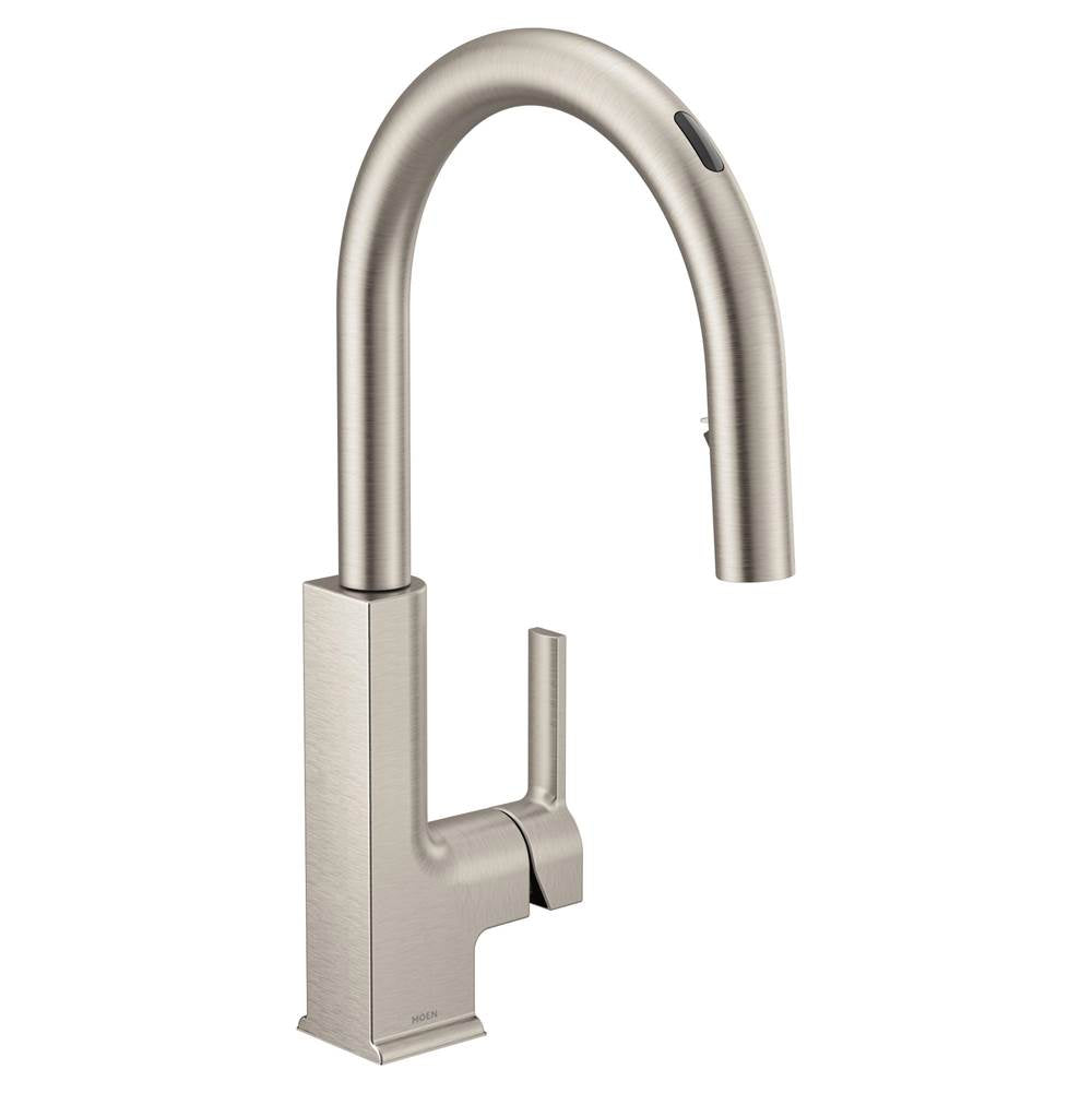 Moen - STo Smart Faucet Touchless Pull Down Sprayer Kitchen Faucet with Voice Control and Power Boost, Spot Resist Stainless - Spot Resist Stainless