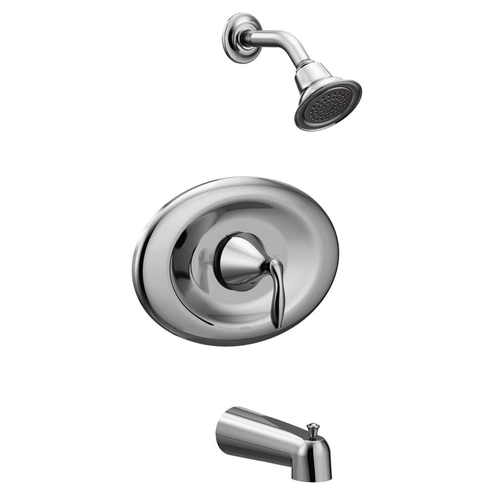 Moen - Eva Posi-Temp Eco-Performance Tub and Shower Trim Kit, Valve Required, Chrome - Chrome