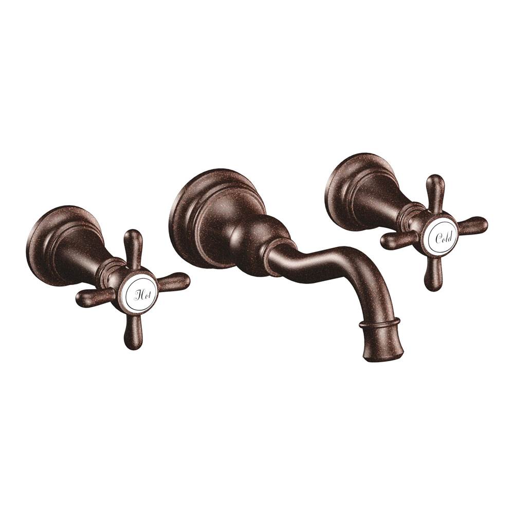 Moen - Weymouth 2-Handle Wall Mount High-Arc Bathroom Faucet in Oil Rubbed Bronze (Valve Sold Separately) - Oil Rubbed Bronze