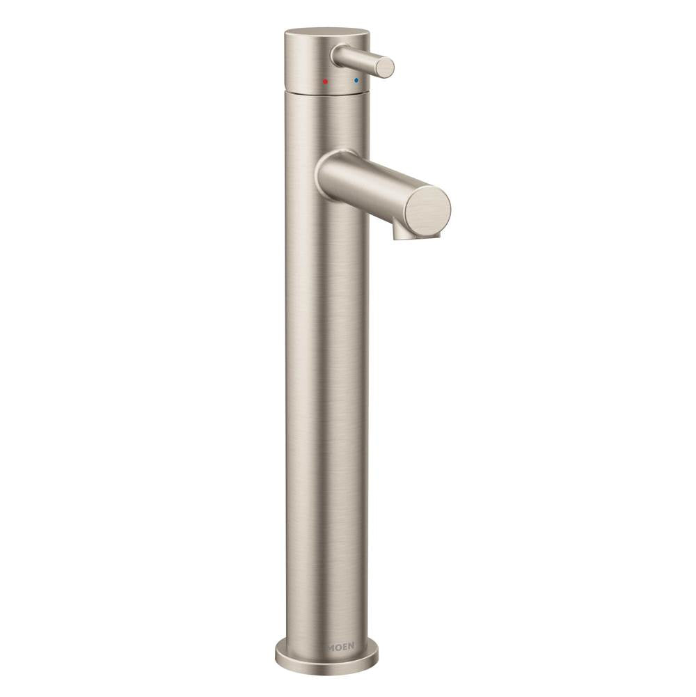 Moen - Align One-Handle Single Hole Modern Vessel Sink Bathroom Faucet, Brushed Nickel - Brushed Nickel