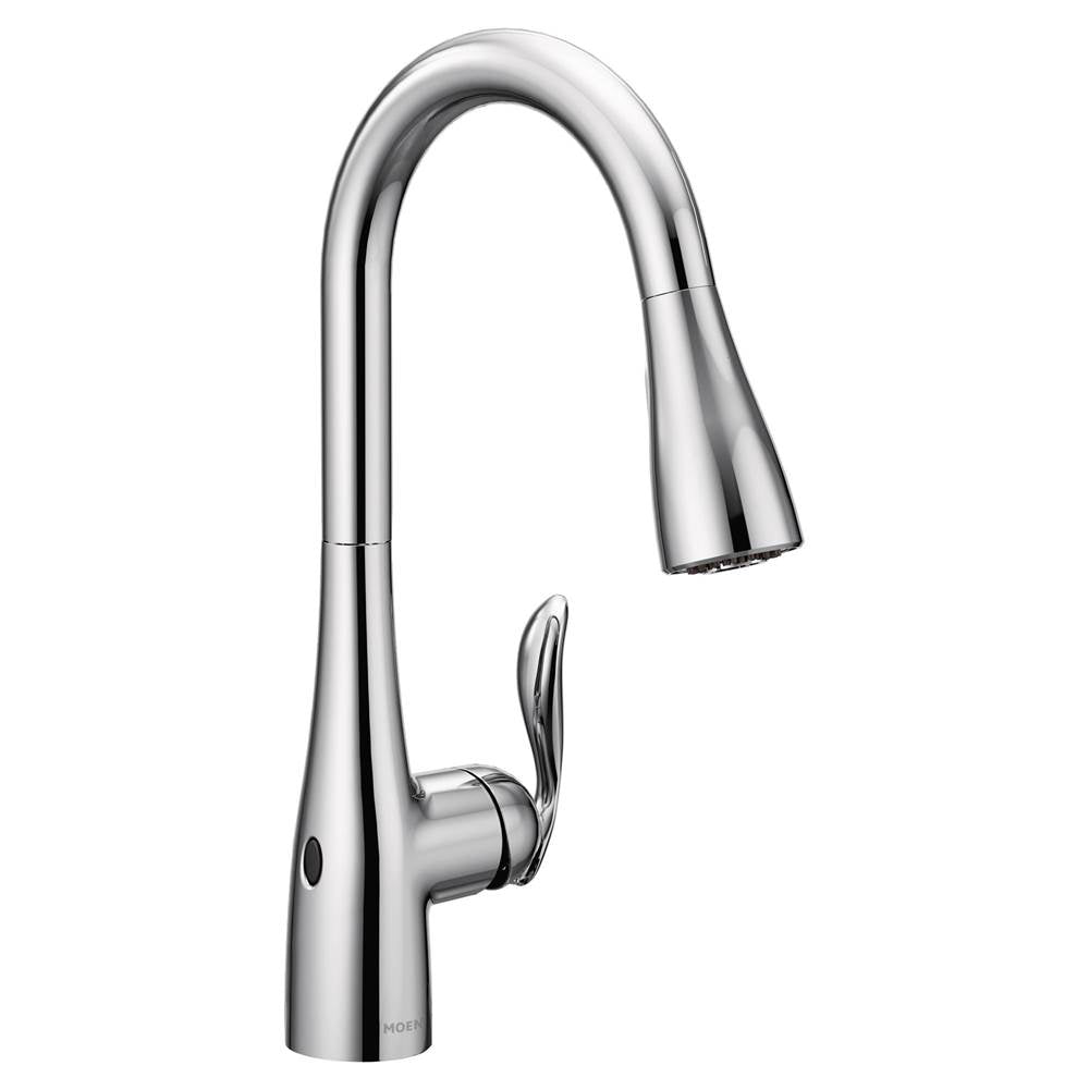 Moen - Arbor Motionsense Wave Touchless One-Handle Pulldown Kitchen Faucet Featuring Power Clean, Chrome - Chrome