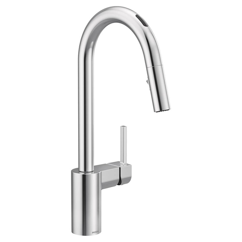 Moen - Align Smart Faucet Touchless Pull Down Sprayer Kitchen Faucet with Voice Control and Power Boost, Chrome - Chrome
