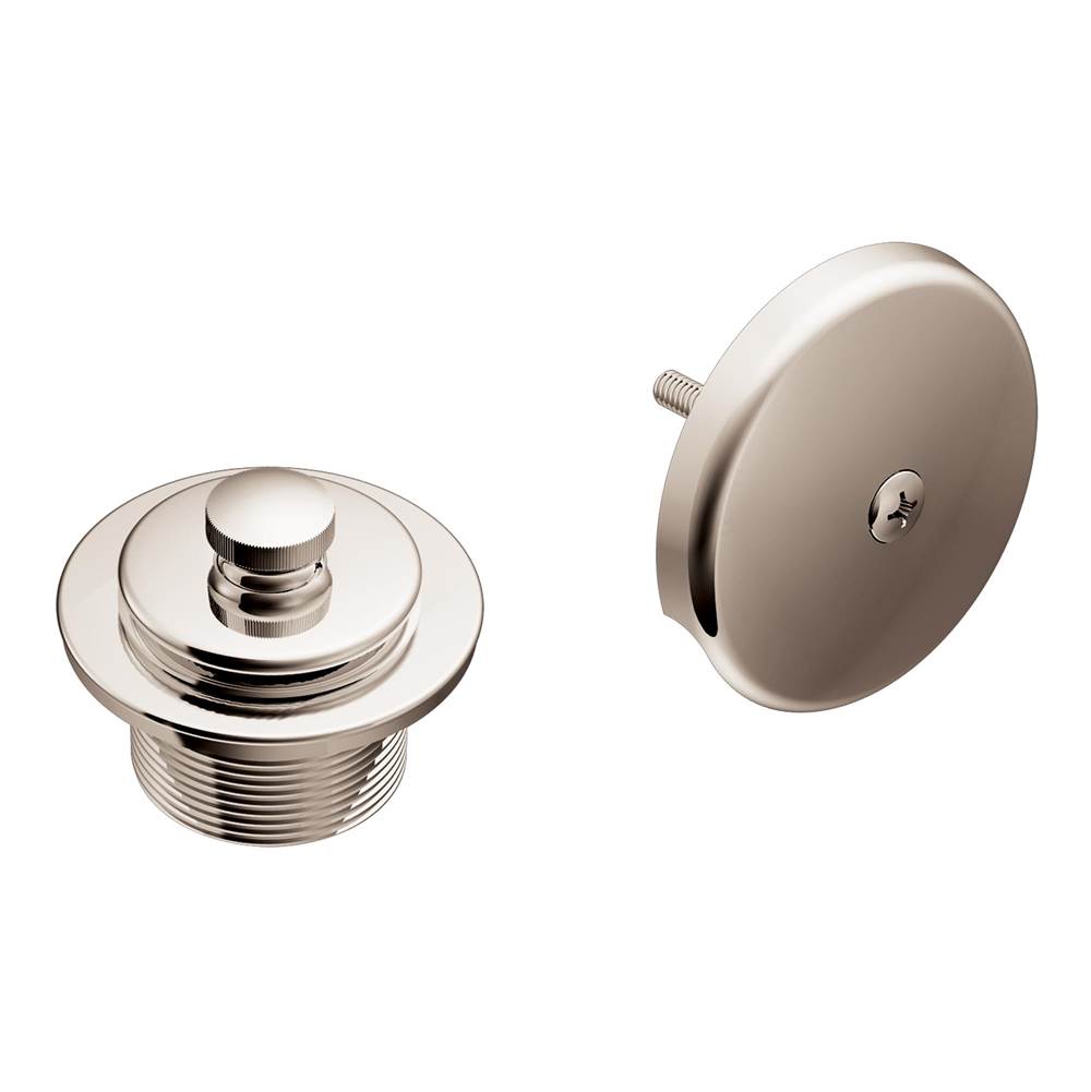 Moen - Push-N-Lock Tub and Shower Drain Kit with 1-1/2 Inch Threads, Polished Nickel - Polished Nickel