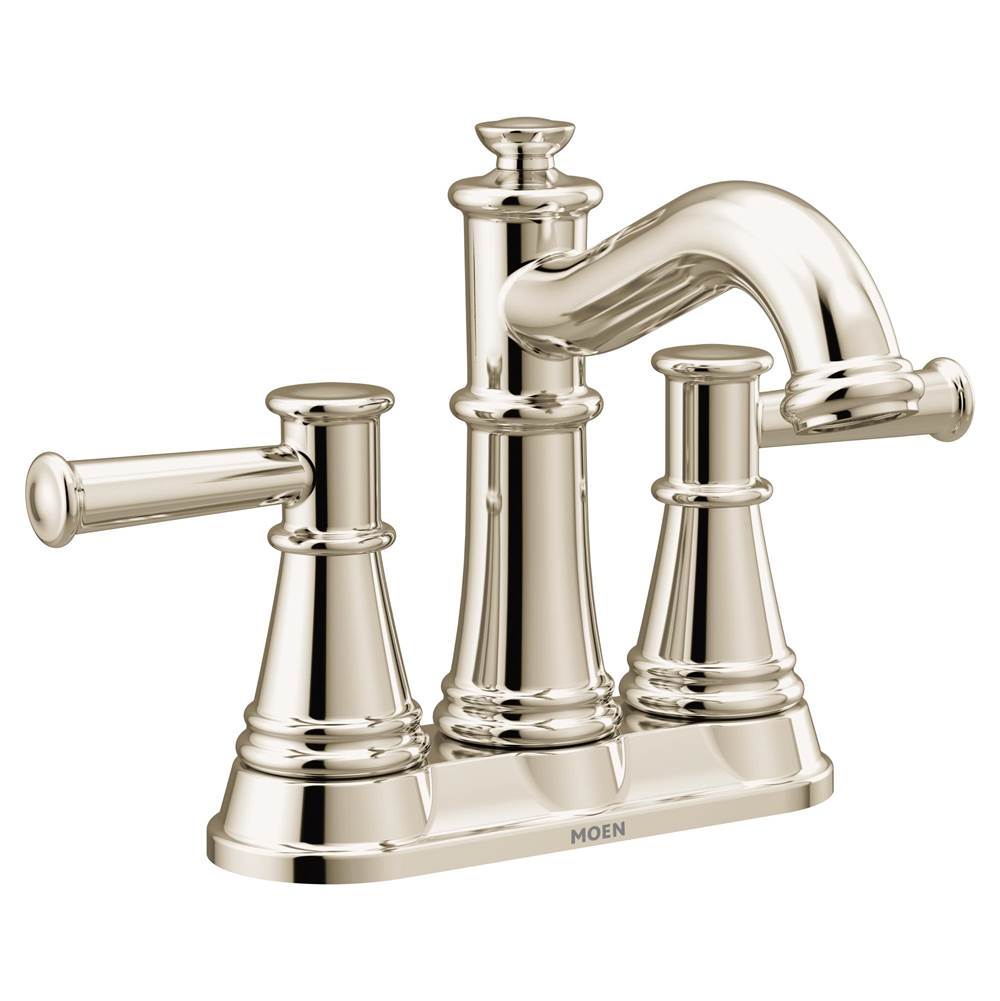 Moen - Belfield Two-Handle Centerset Bathroom Faucet, Polished Nickel - Polished Nickel