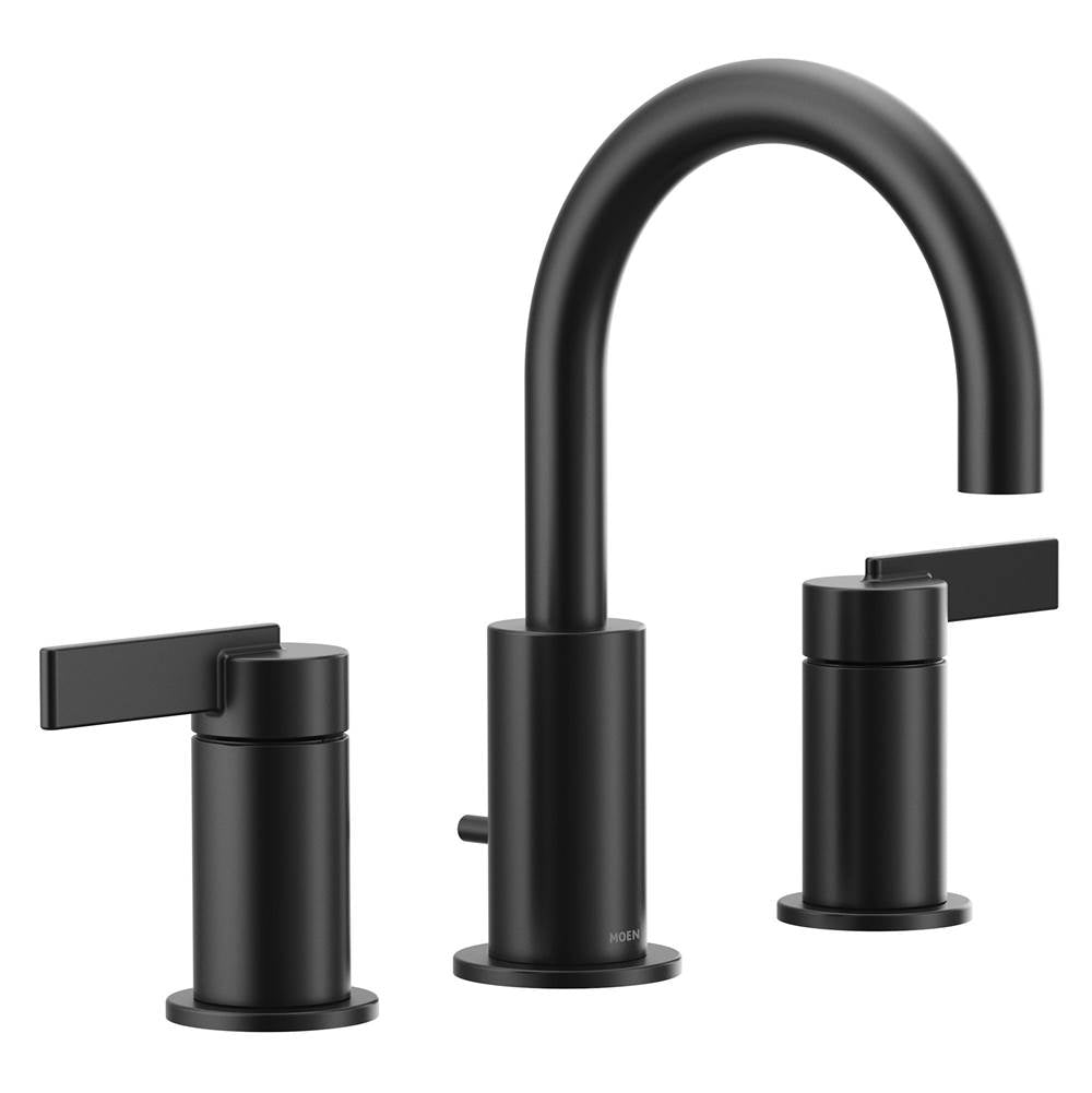 Moen - Cia 8 in. Widespread 2-Handle High-Arc Bathroom Faucet Trim Kit in Matte Black (Valve Sold Separately) - Matte Black