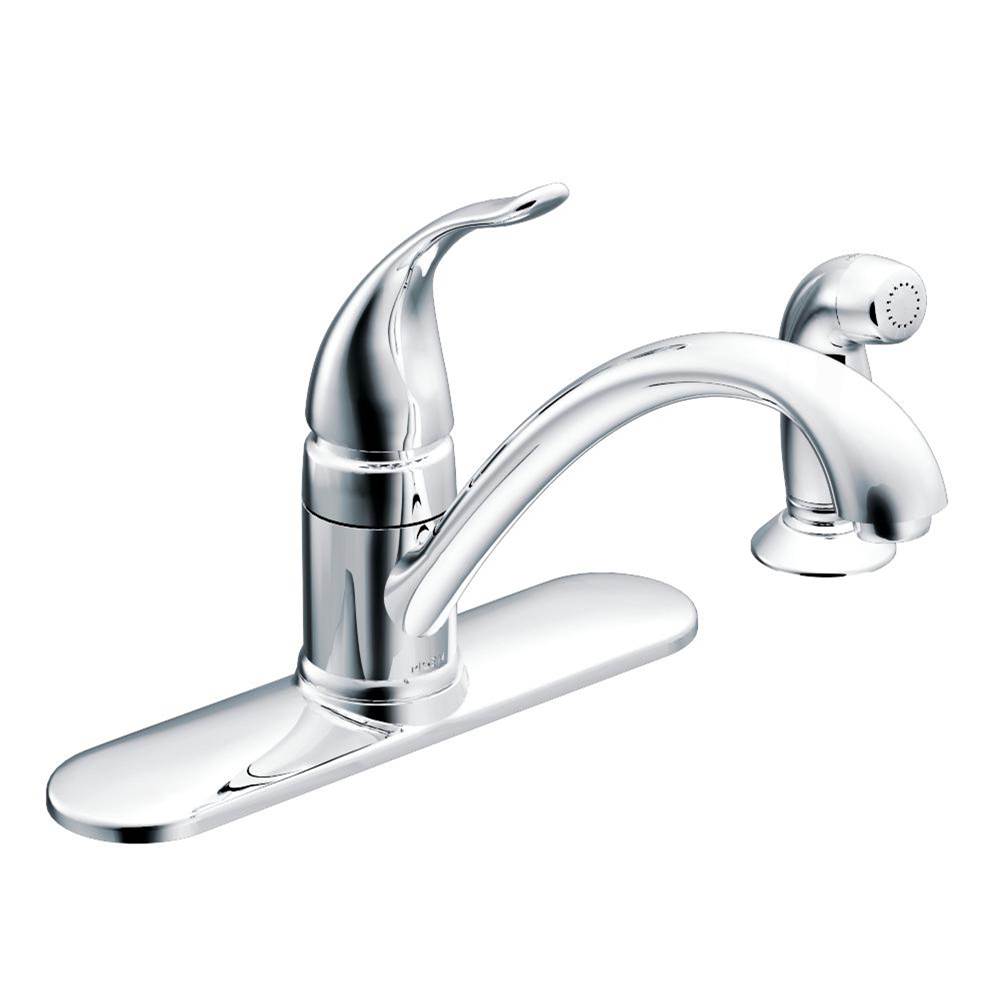 Moen - Torrance Chrome Single-Handle Lever Kitchen Faucet with Side Spray - Chrome