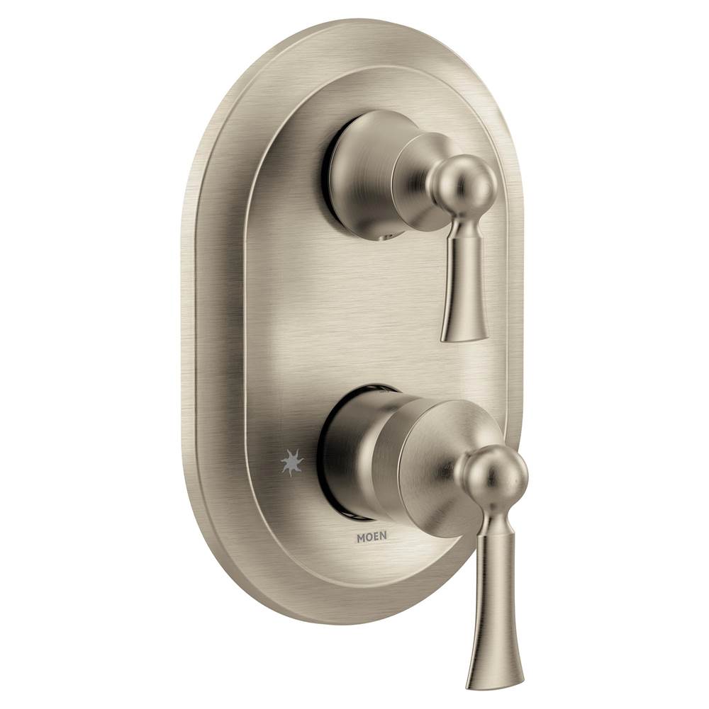 Moen - Wynford M-CORE 3-Series 2-Handle Shower Trim with Integrated Transfer Valve in Brushed Nickel (Valve Sold Separately) - Brushed Nickel