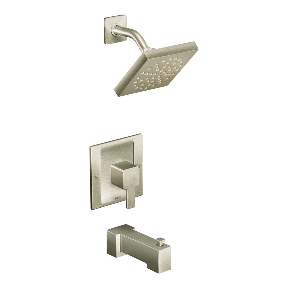Moen - 90-Degree Posi-Temp Single-Handle 1-Spray Tub and Shower Faucet Trim Kit in Brushed Nickel (Valve Sold Separately) - Brushed Nickel
