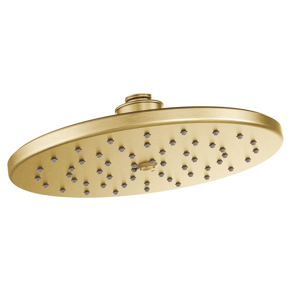 Moen - Waterhill 10-Inch Single Function Rainshower Showerhead with Immersion Rainshower Technology, Brushed Gold - Brushed Gold