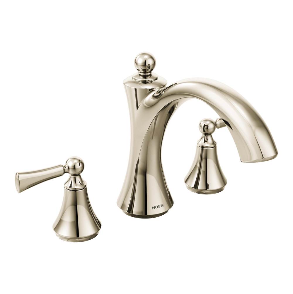 Moen - Wynford 2-Handle Deck-Mount Roman Tub Faucet in Polished Nickel (Valve Sold Separately) - Polished Nickel