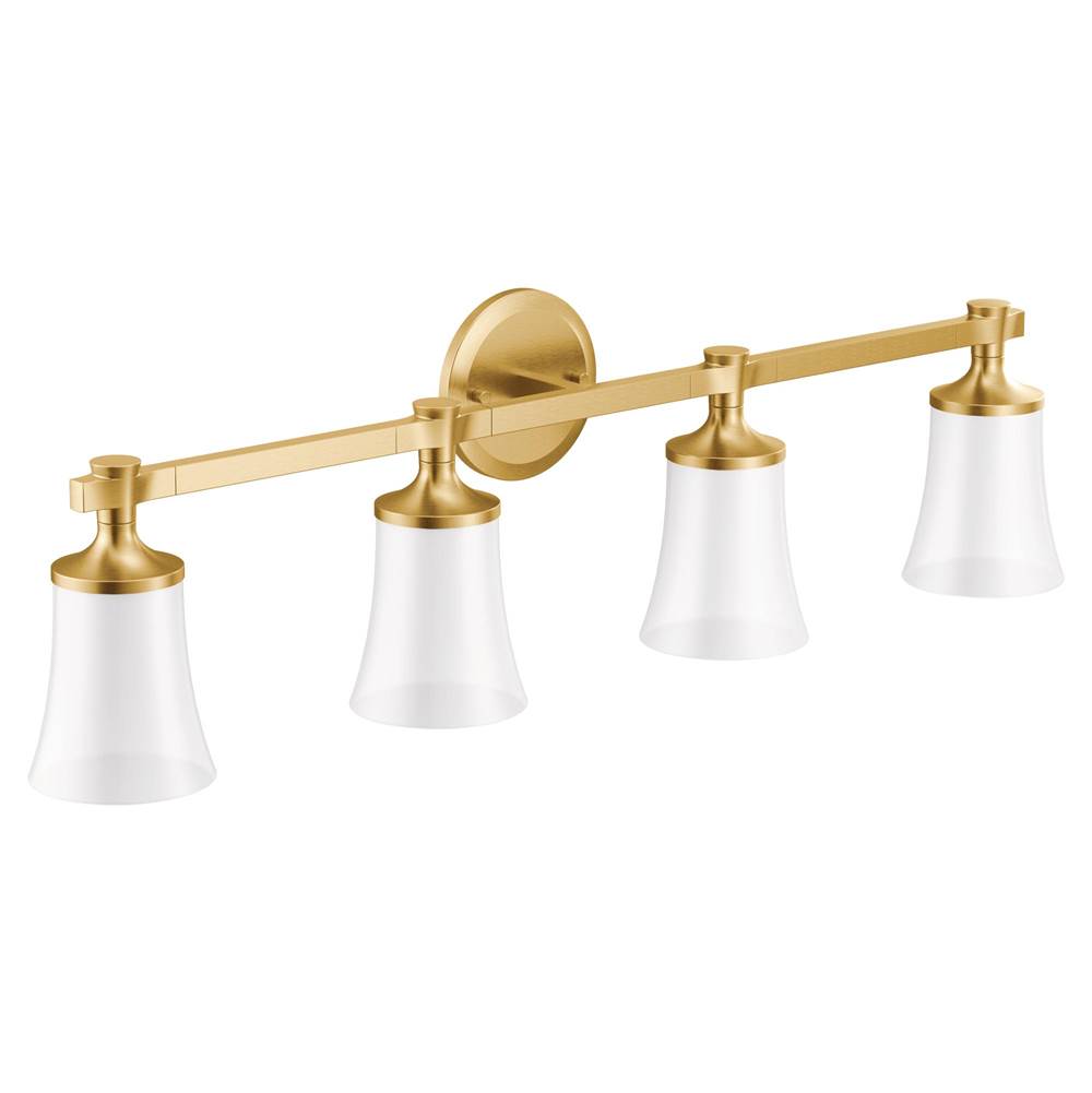 Moen - Brushed Gold Four Globe Bath Light - Brushed Gold