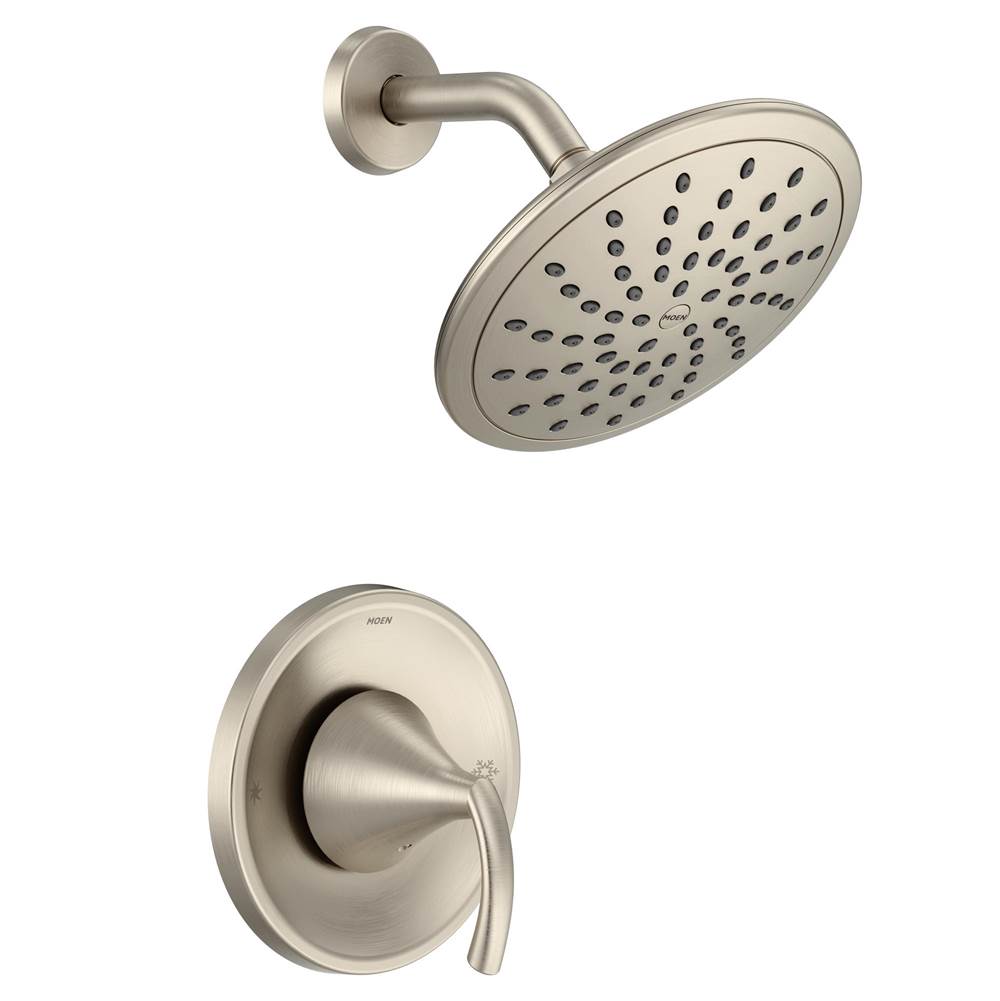 Moen - Glyde Posi-Temp Rain Shower Single-Handle Shower Only Faucet Trim Kit in Brushed Nickel (Valve Sold Separately) - Brushed Nickel