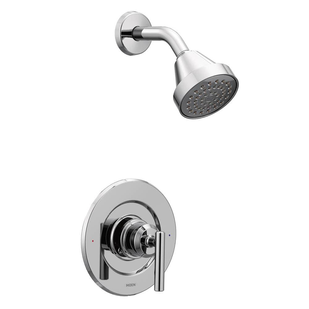 Moen - Gibson Posi-Temp Pressure Balancing Eco-Performance Modern Shower Only Trim Valve Required, Chrome - Chrome