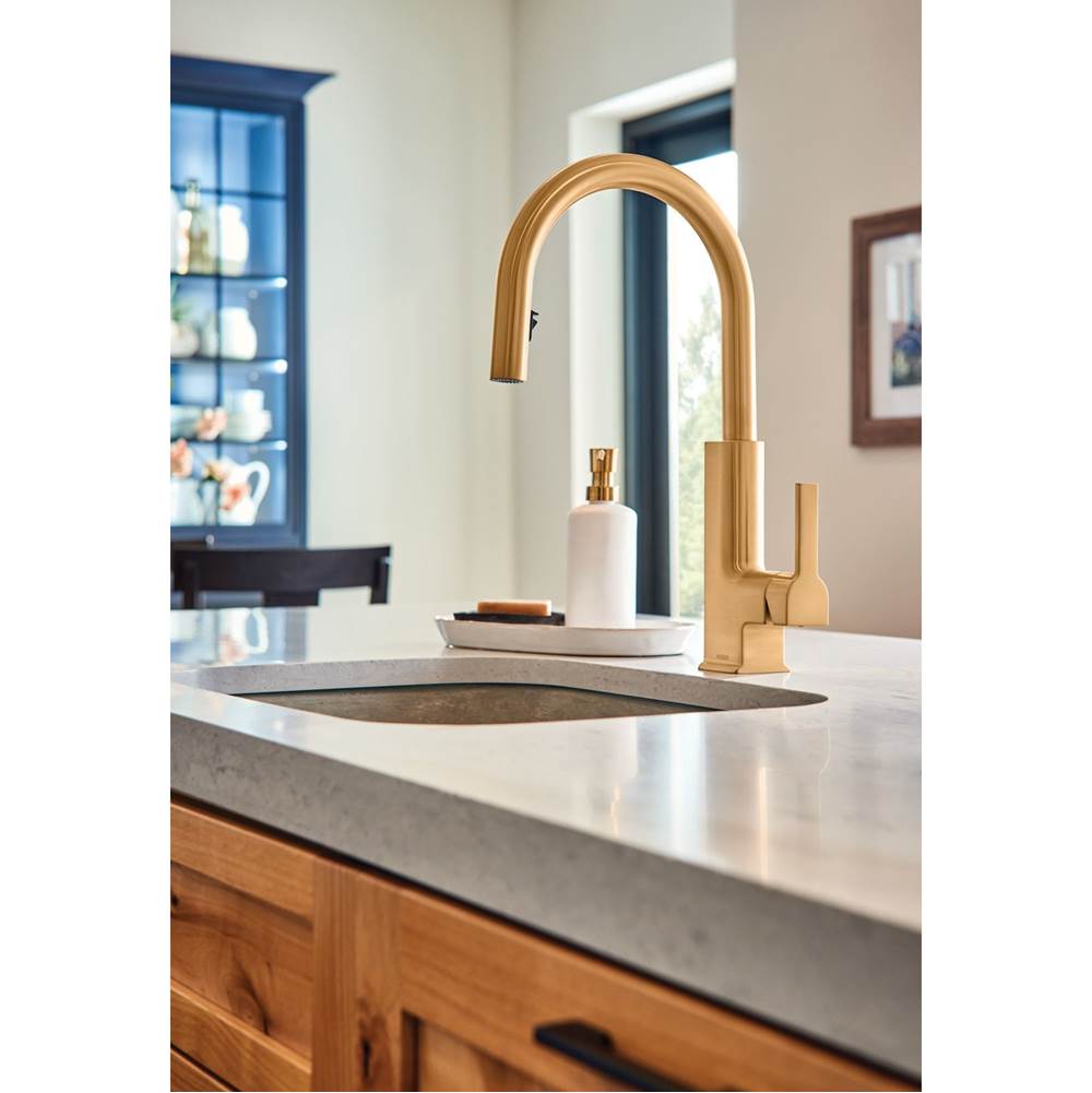 STO One-Handle High Arc Pulldown Modern Bar Faucet with Power Clean, Chrome