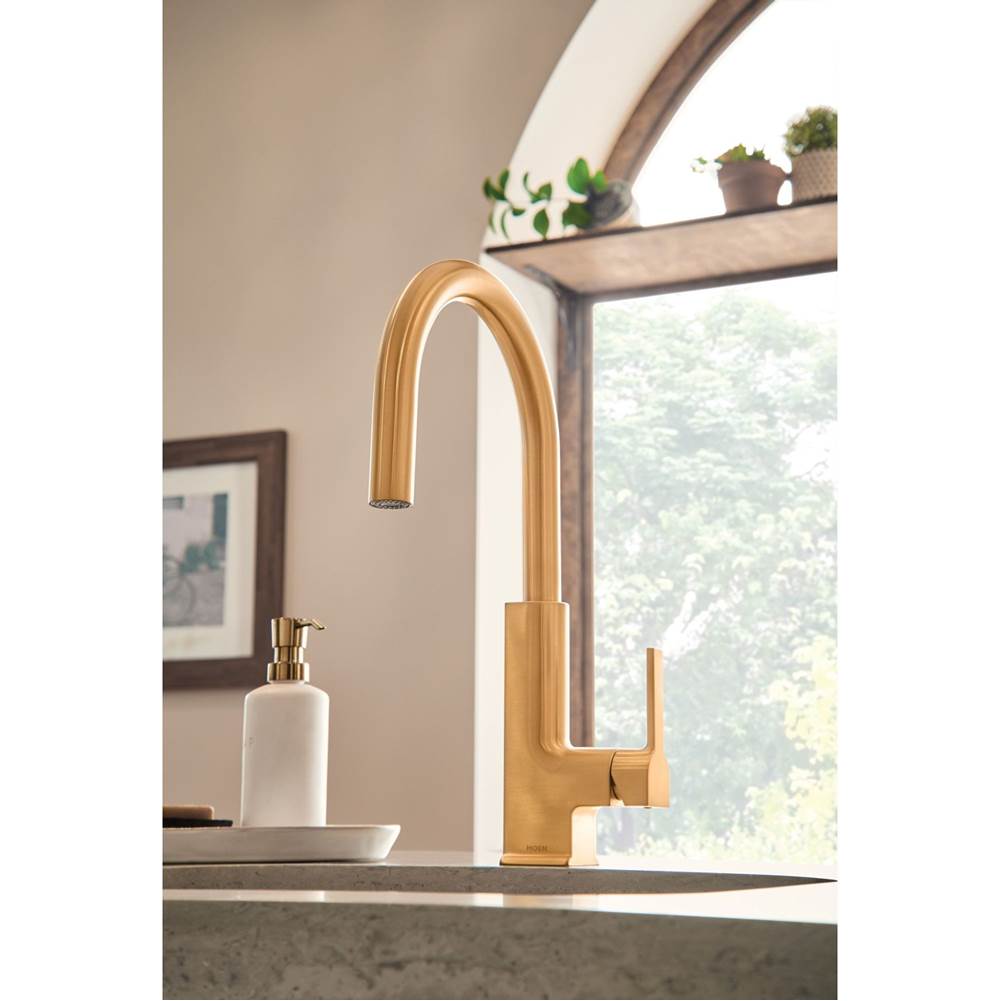 STO One-Handle High Arc Pulldown Modern Bar Faucet with Power Clean, Chrome