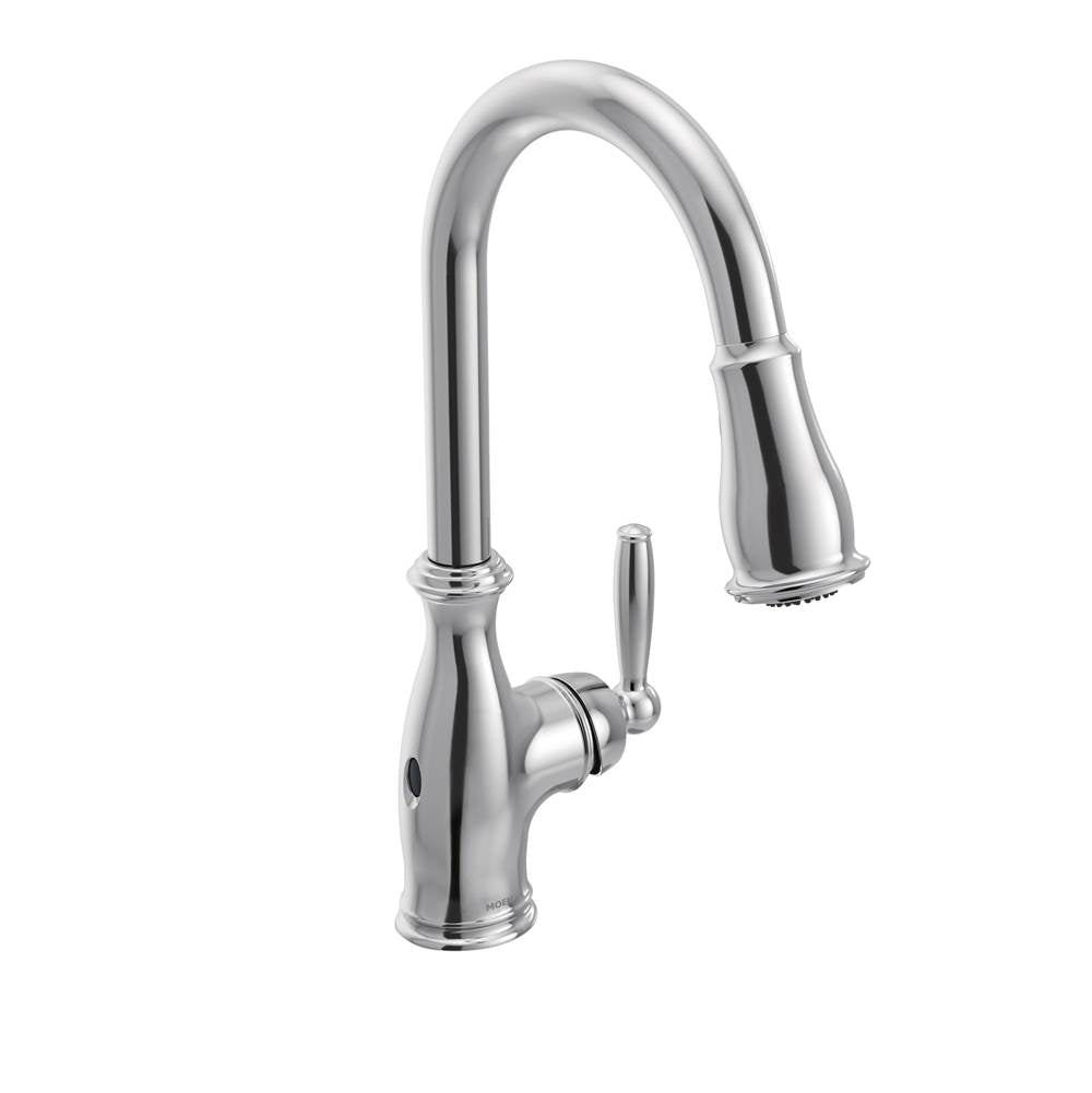 Moen - Moen Brantford Motionsense Wave Touchless One-Handle Pulldown Kitchen Faucet Featuring Reflex, Chrome () - Chrome