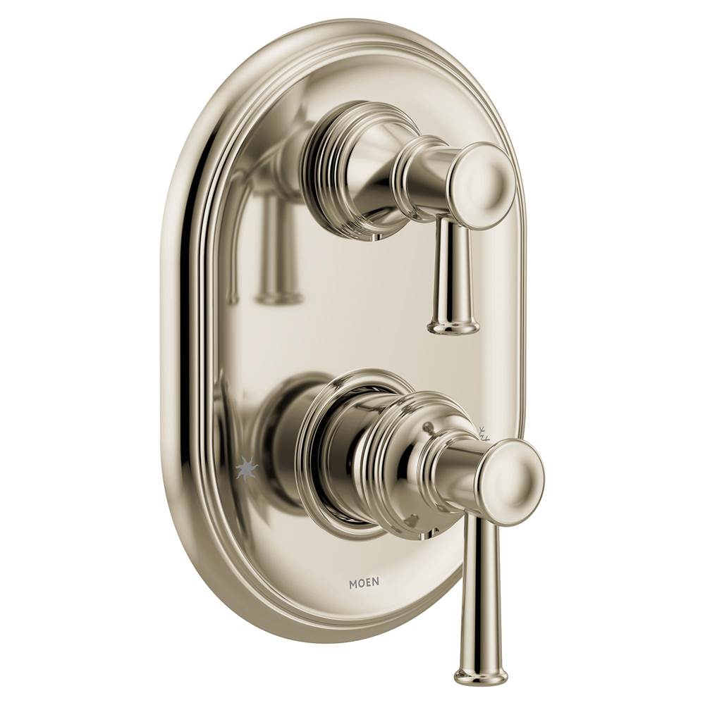 Moen - Belfield M-CORE 3-Series 2-Handle Shower Trim with Integrated Transfer Valve in Polished Nickel (Valve Sold Separately) - Polished Nickel