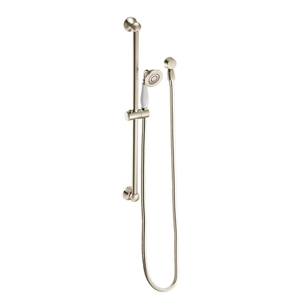 Weymouth Traditional Eco-Performance Handshower Handheld Shower with 30-Inch Slide Bar and 69-Inch Metal Hose, Chrome