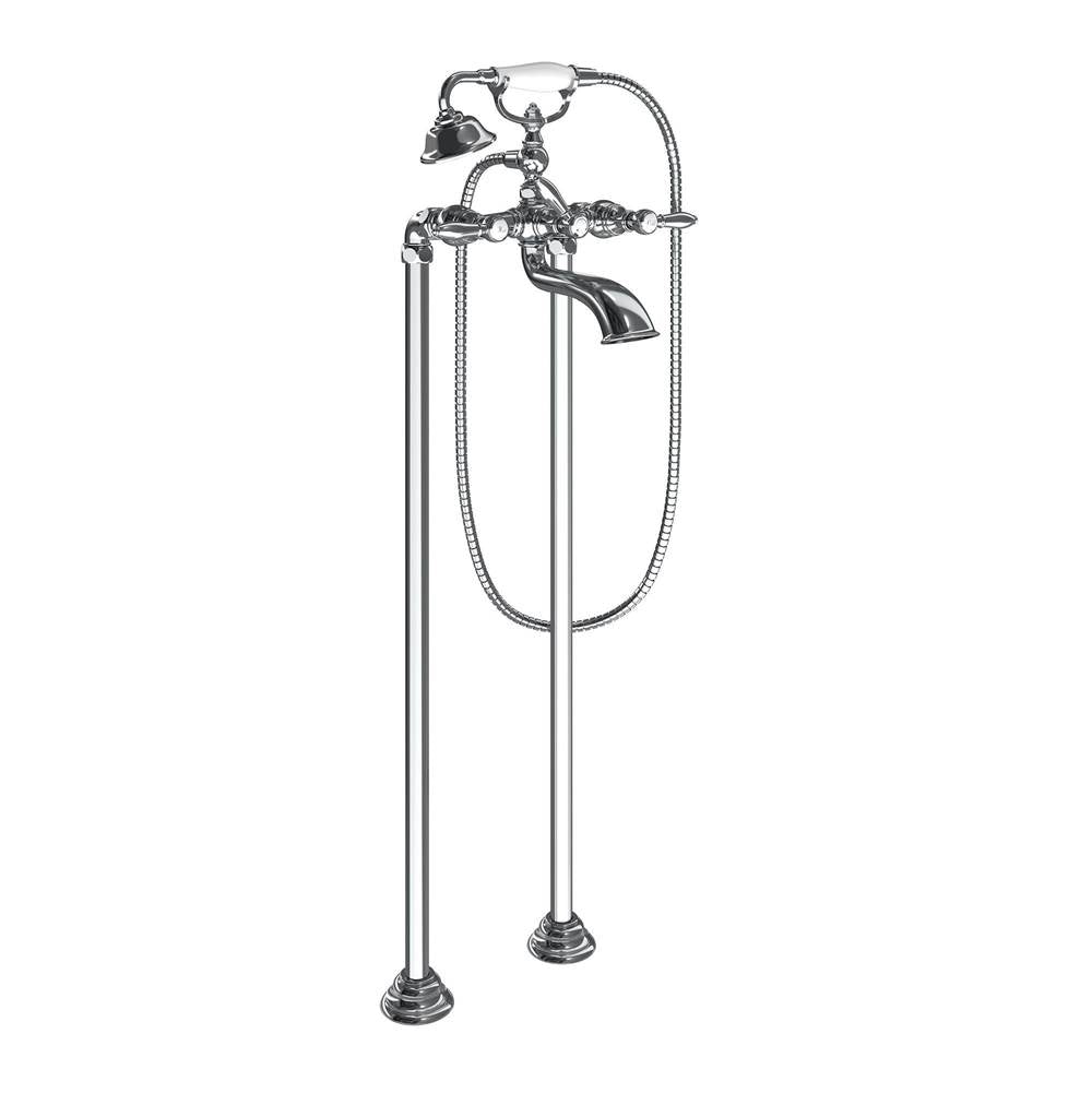 Weymouth Floor Mount Tub Filler Risers in Chrome