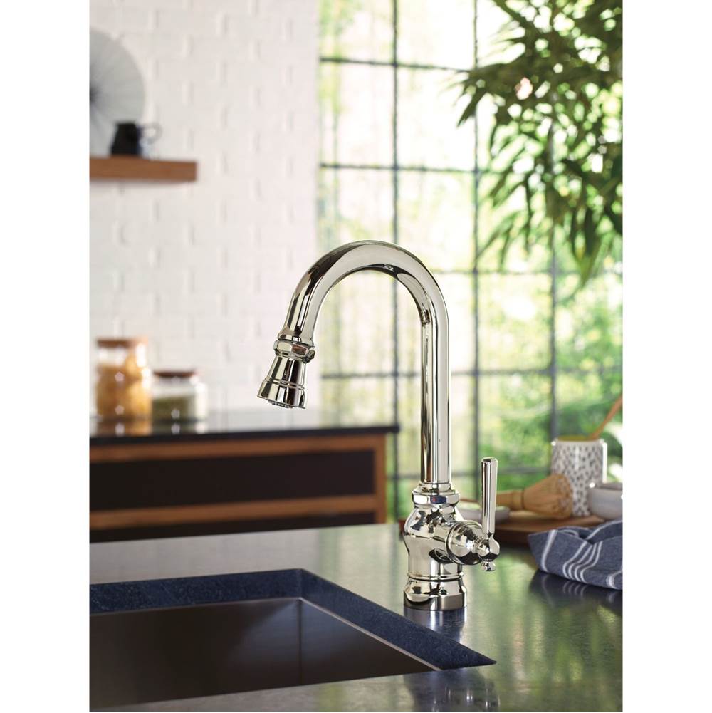 Paterson One-Handle Pulldown Bar Faucet with Power Clean, Includes Interchangeable Handle, Chrome