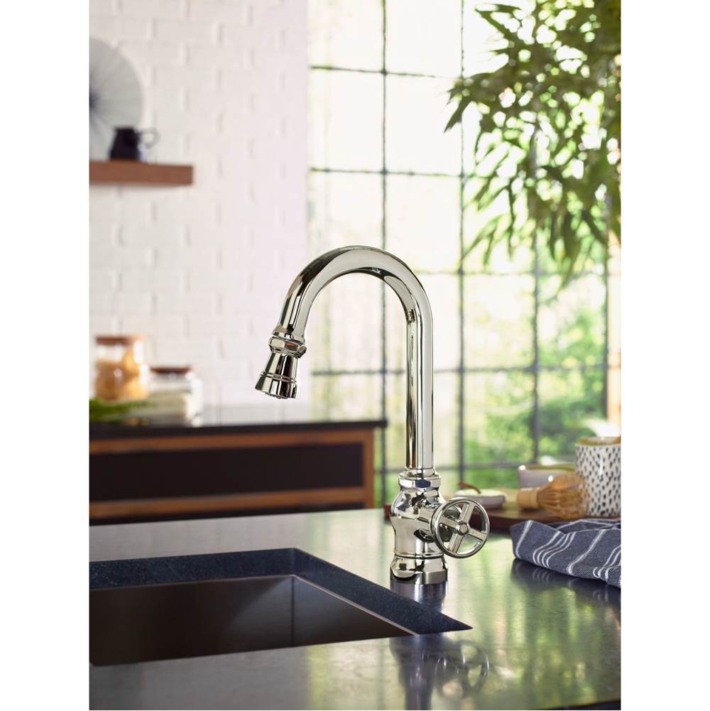 Paterson One-Handle Pulldown Bar Faucet with Power Clean, Includes Interchangeable Handle, Chrome