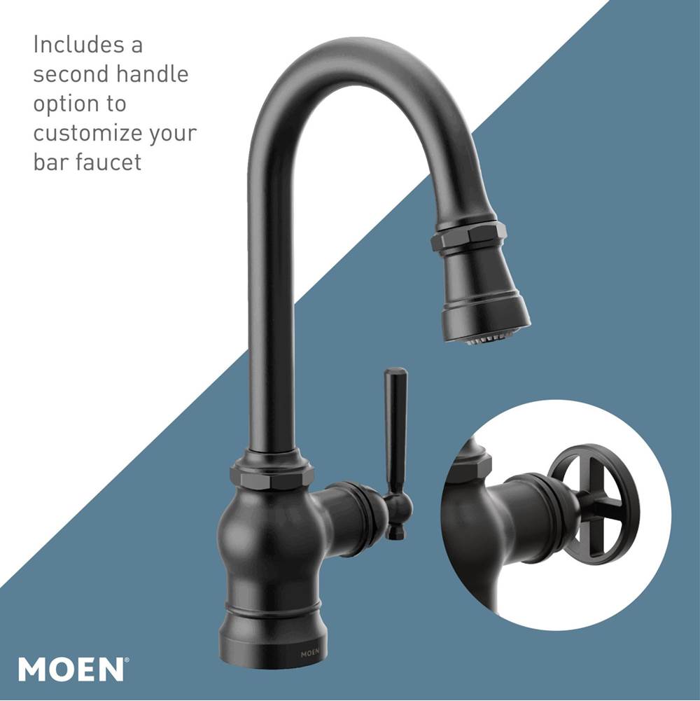 Paterson One-Handle Pulldown Bar Faucet with Power Clean, Includes Interchangeable Handle, Chrome