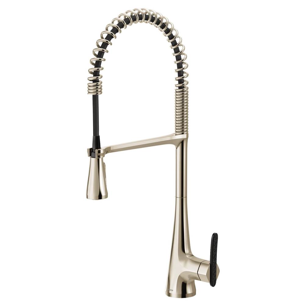 Sinema Single-Handle Pull-Down Sprayer Kitchen Faucet with Power Clean and Spring Spout in Polished Nickel