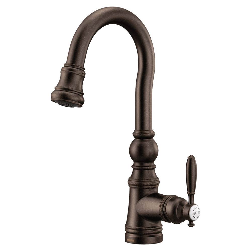 Weymouth Shepherd''s Hook Pulldown Kitchen Bar Faucet Featuring Metal Wand with Power Clean, Chrome
