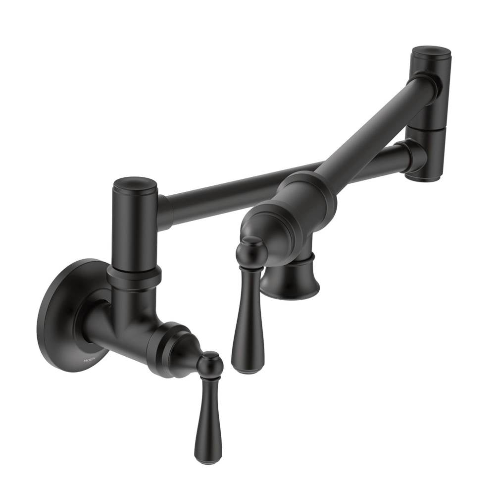 Traditional Wall Mount Swing Arm Folding Pot Filler Kitchen Faucet, Chrome