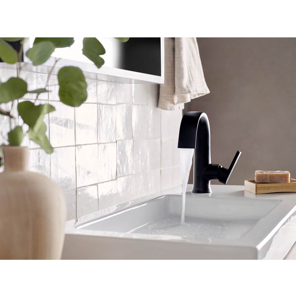 Doux Collection One-Handle High Arc Laminar Stream Bathroom Faucet, Chrome