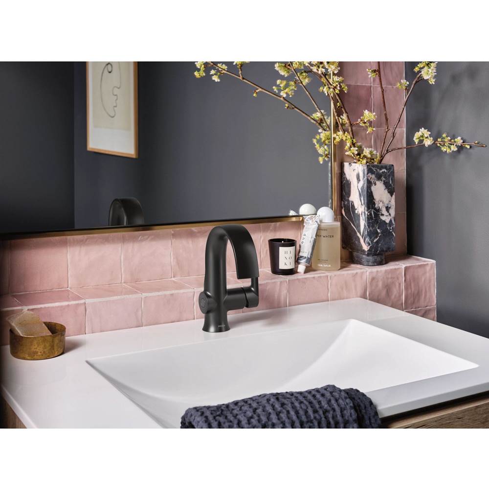 Doux Collection One-Handle High Arc Laminar Stream Bathroom Faucet, Chrome