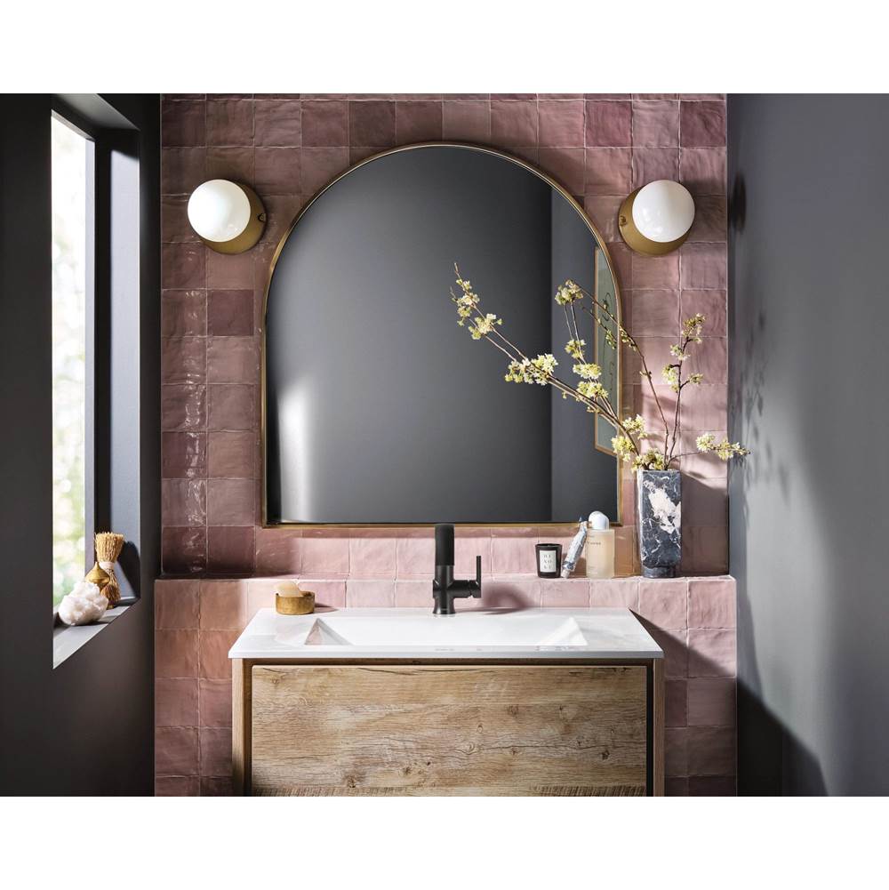 Doux Collection One-Handle High Arc Laminar Stream Bathroom Faucet, Chrome