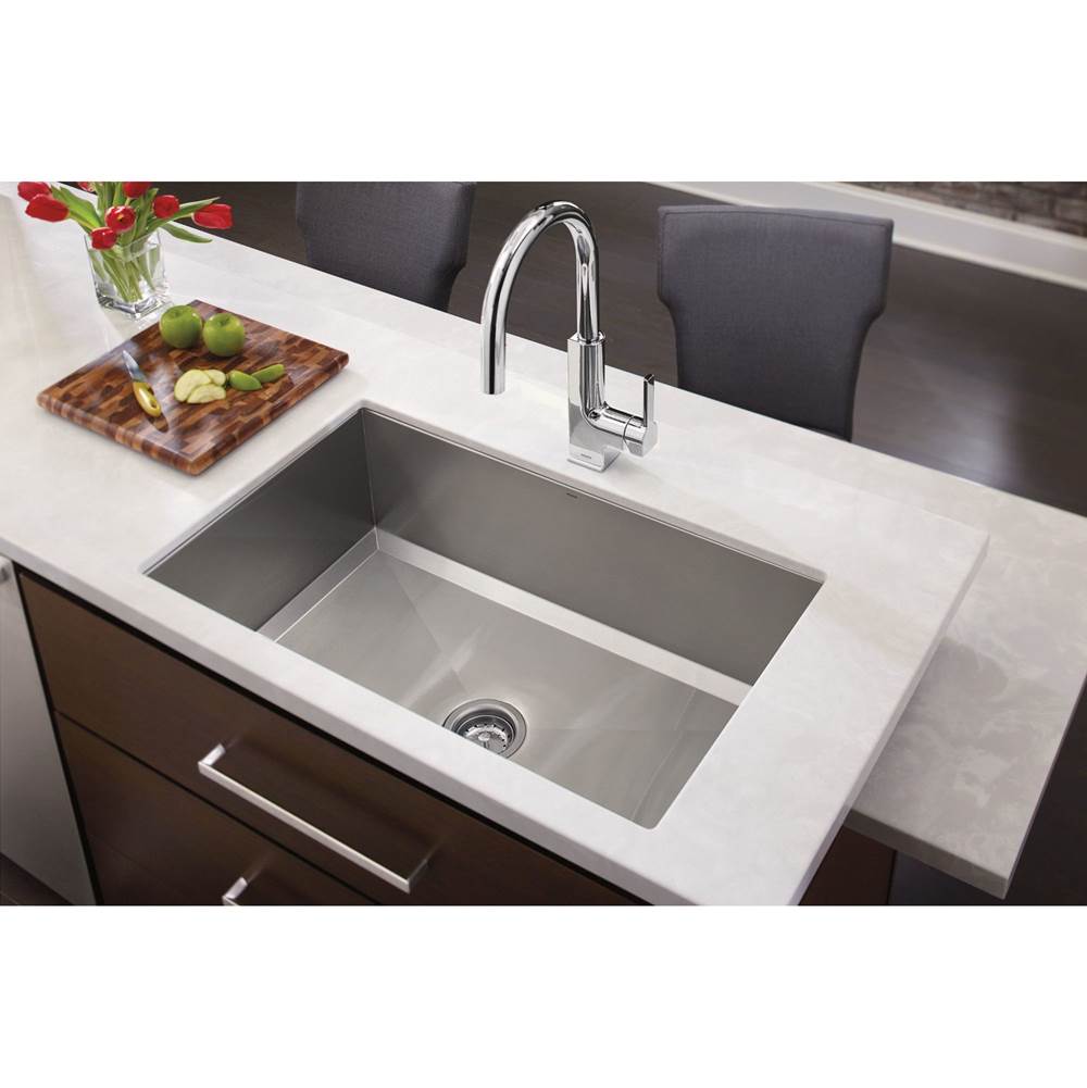1600 Series 16 Gauge Single Bowl Undermount Sink, Stainless Steel