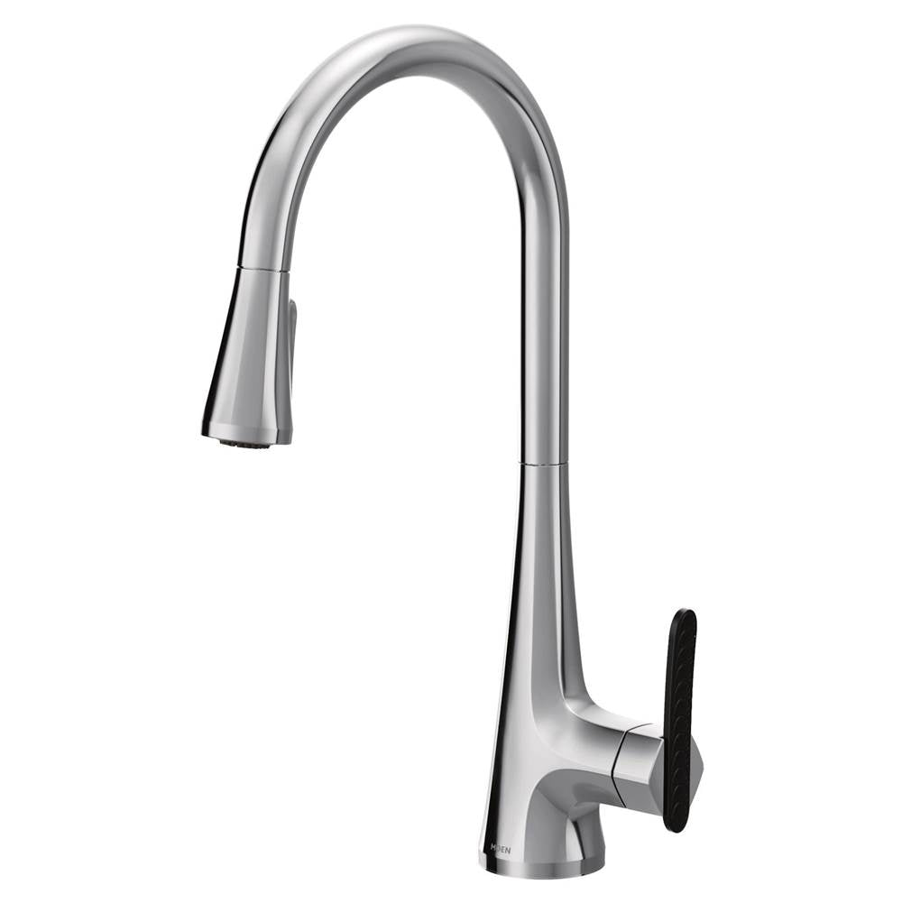 Sinema Single-Handle Pull-Down Sprayer Kitchen Faucet with Power Clean and 2 Handle Options in Chrome