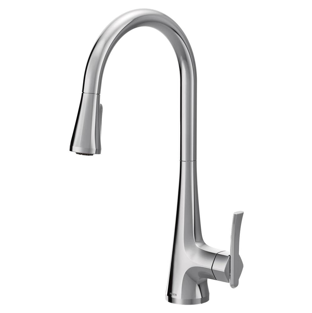 Sinema Single-Handle Pull-Down Sprayer Kitchen Faucet with Power Clean and 2 Handle Options in Chrome