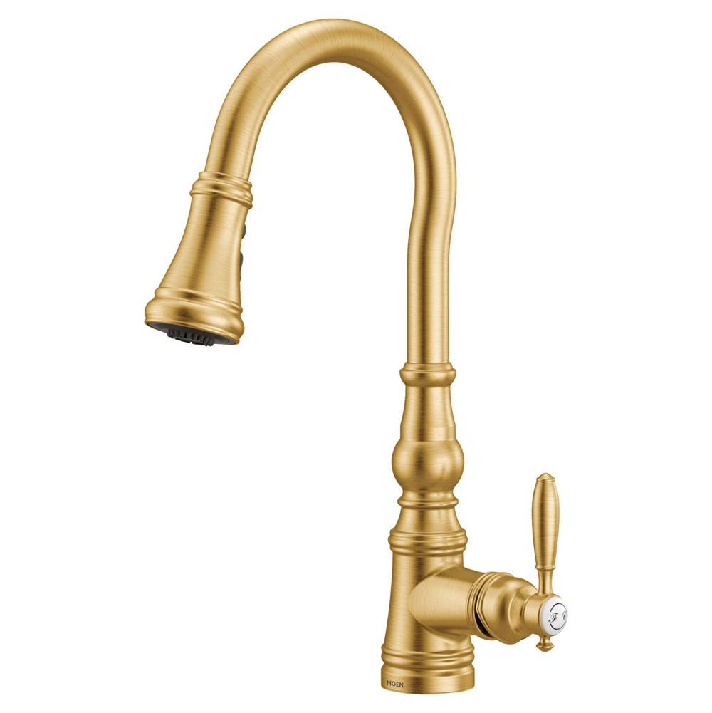 Weymouth Shepherd''s Hook Pulldown Kitchen Faucet Featuring Metal Wand with Power Boost, Chrome