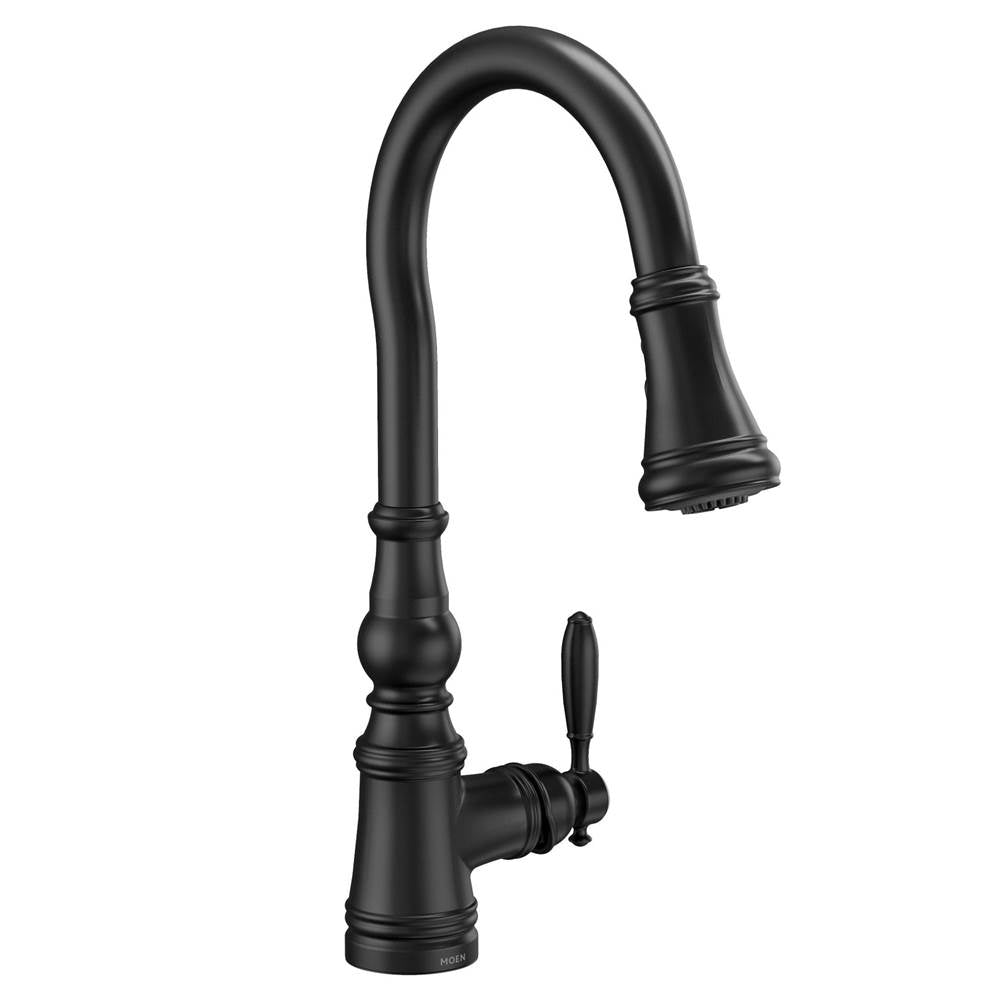 Weymouth Shepherd''s Hook Pulldown Kitchen Faucet Featuring Metal Wand with Power Boost, Chrome