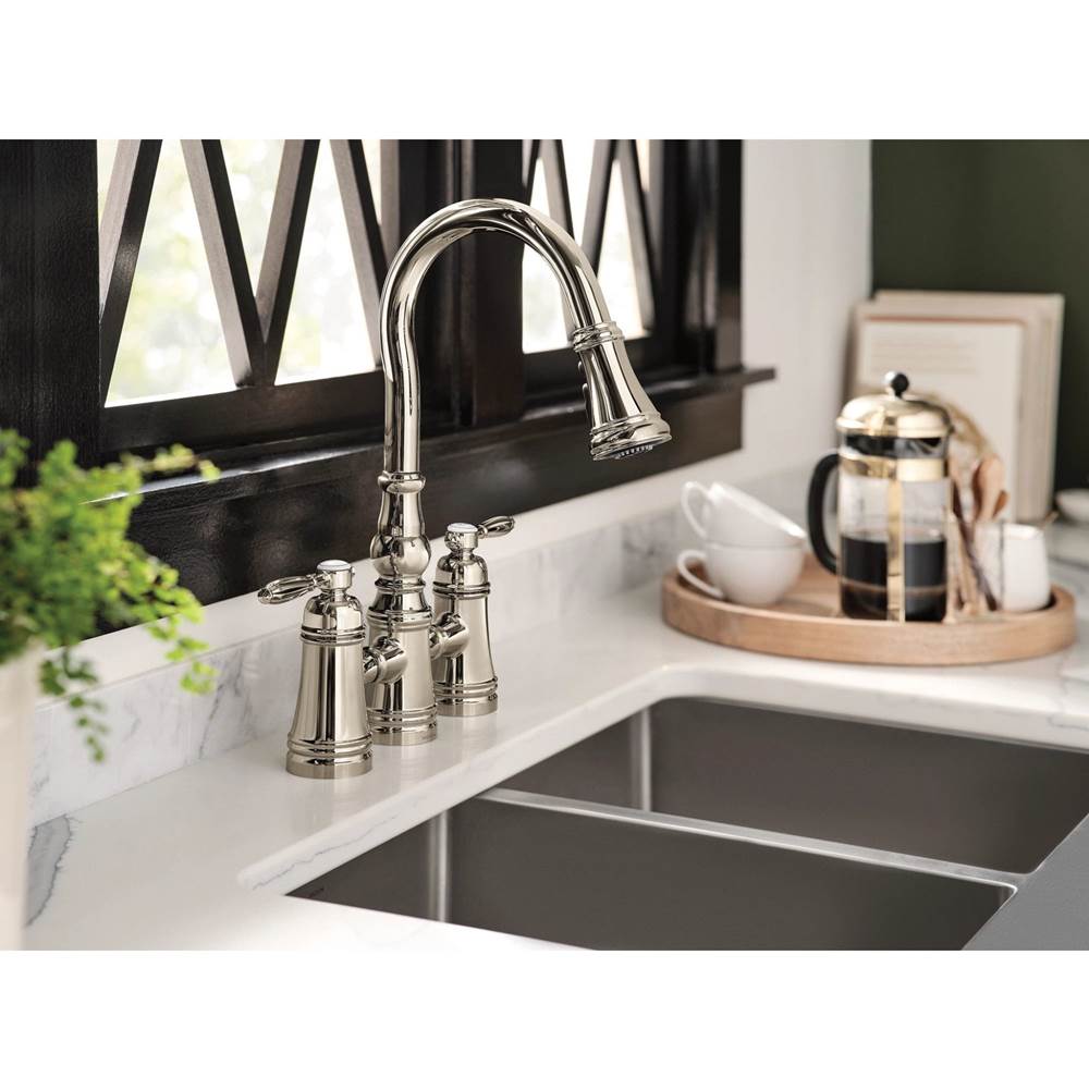 Moen Weymouth 2-Handle Bridge Faucet in Polished Nickle