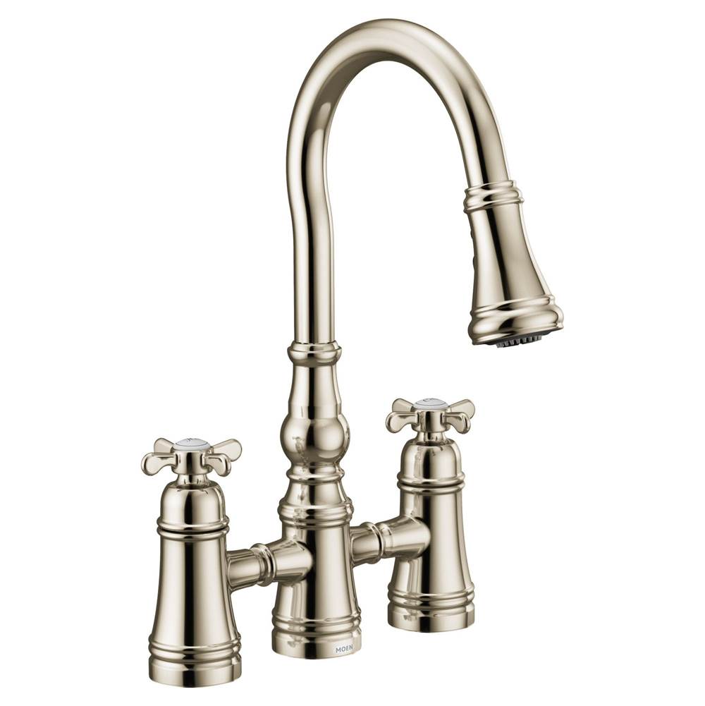 Moen Weymouth 2-Handle Bridge Faucet in Polished Nickle