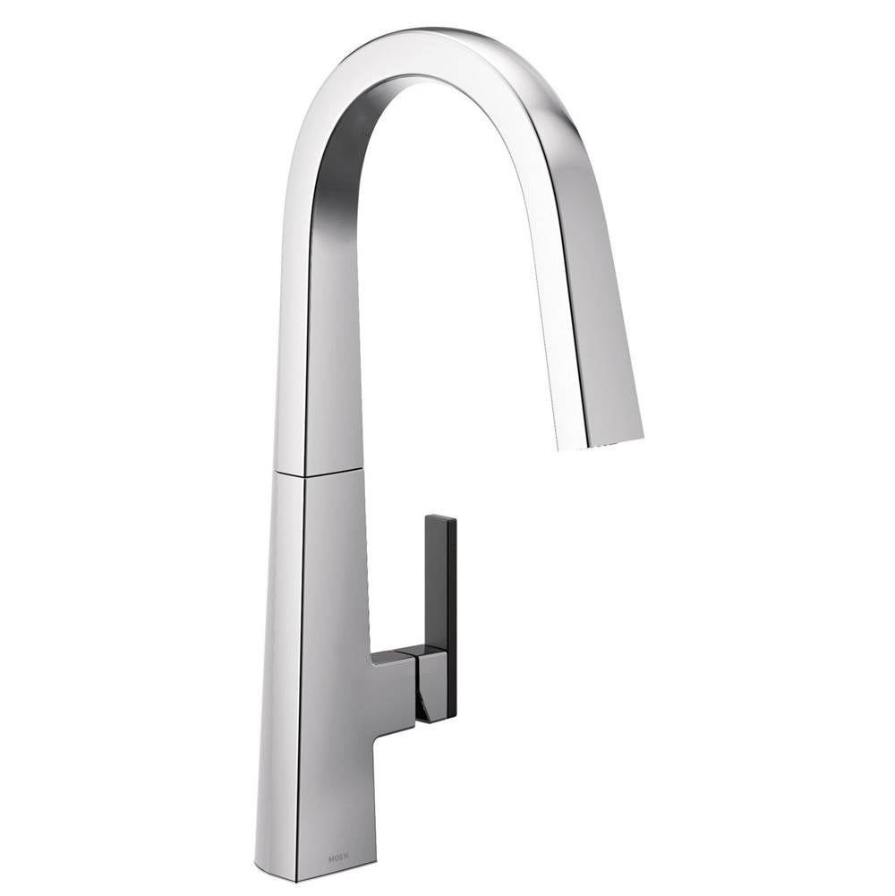 Moen S Nio One-Handle Pull-down Kitchen Faucet with Power Clean, Includes Secondary Finish Handle Option, Chrome