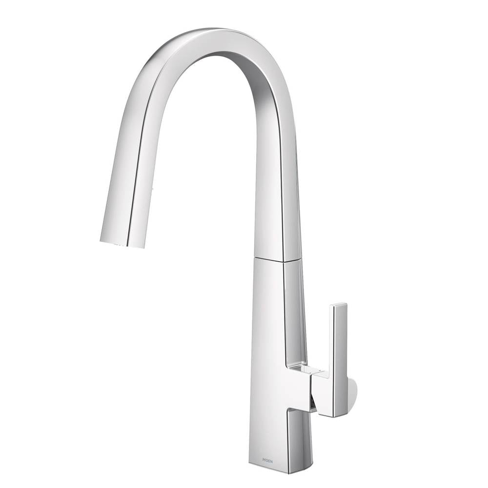 Moen S Nio One-Handle Pull-down Kitchen Faucet with Power Clean, Includes Secondary Finish Handle Option, Chrome