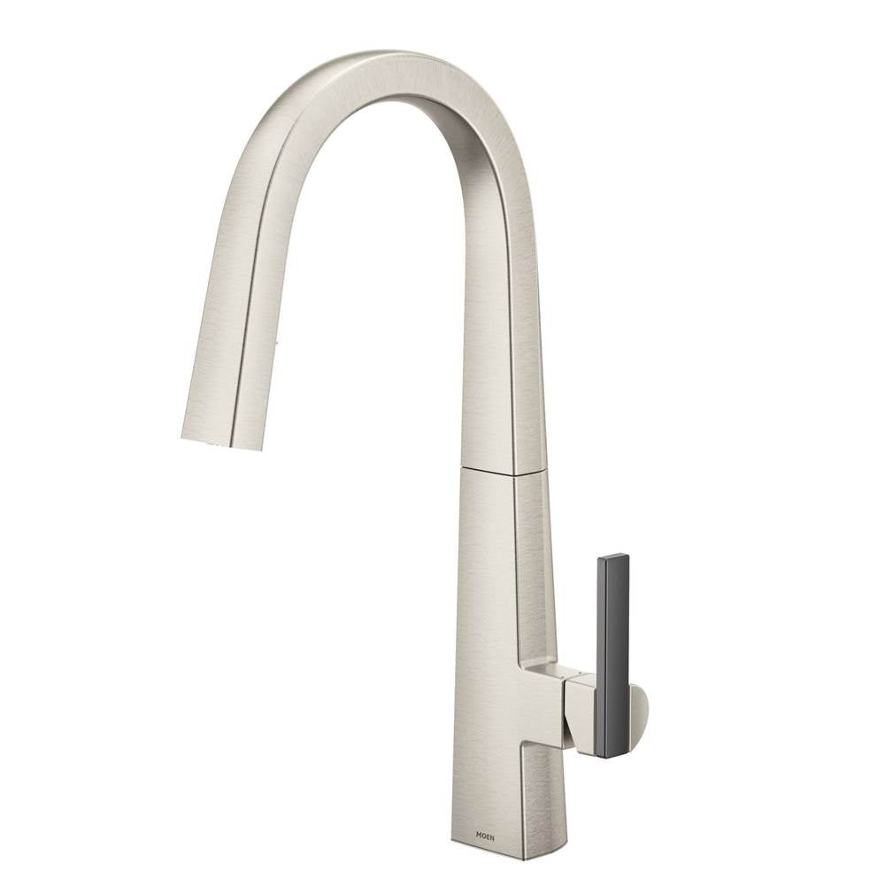 Moen S Nio One-Handle Pull-down Kitchen Faucet with Power Clean, Includes Secondary Finish Handle Option, Chrome