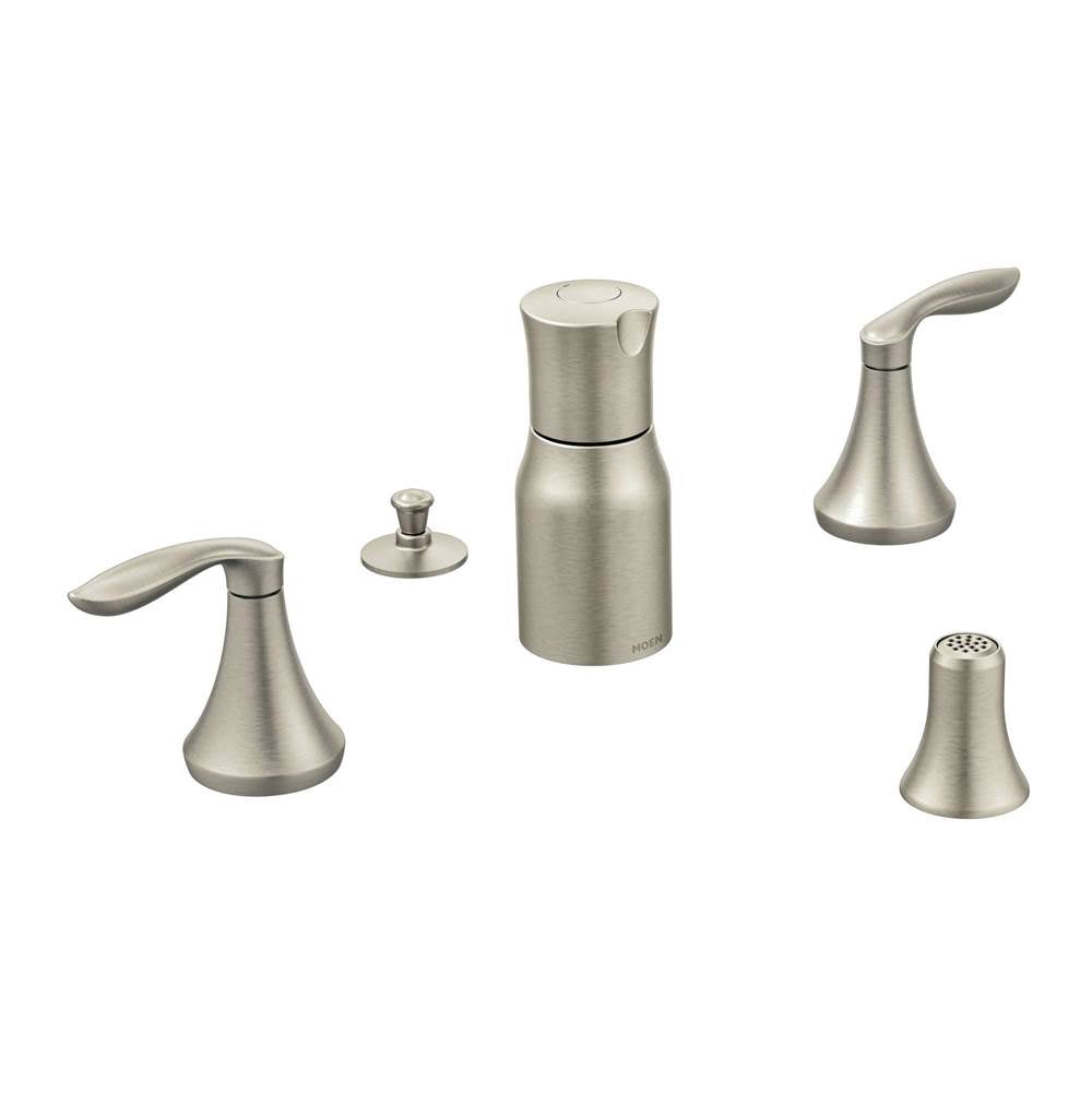 Moen - Eva 2-Handle Bidet Faucet Trim Kit in Brushed Nickel (Valve Sold Separately) - Brushed Nickel