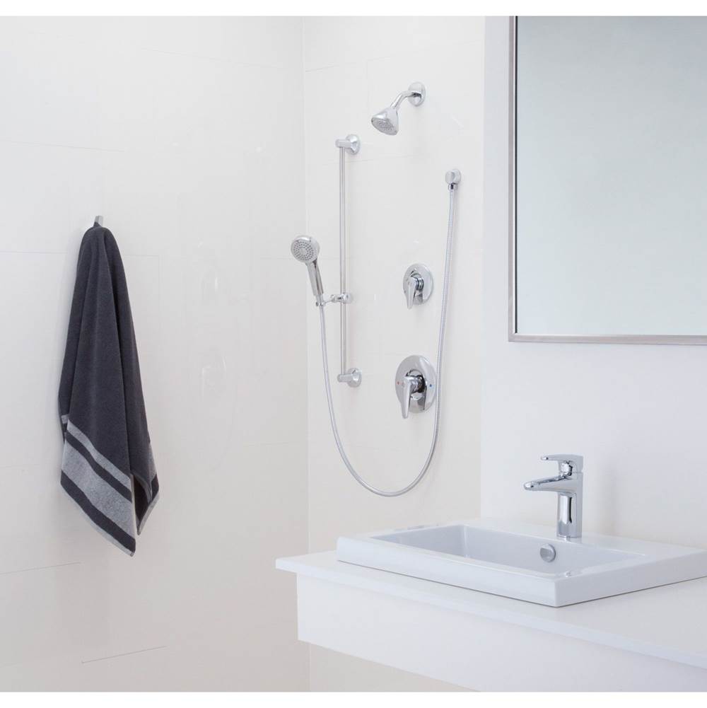Chrome one-handle lavatory faucet