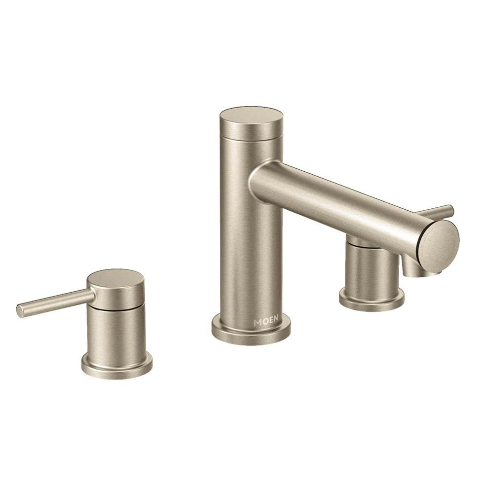 Moen - Align 2-Handle Deck Mount Roman Tub Faucet Trim Kit in Brushed Nickel (Valve Sold Separately) - Brushed Nickel