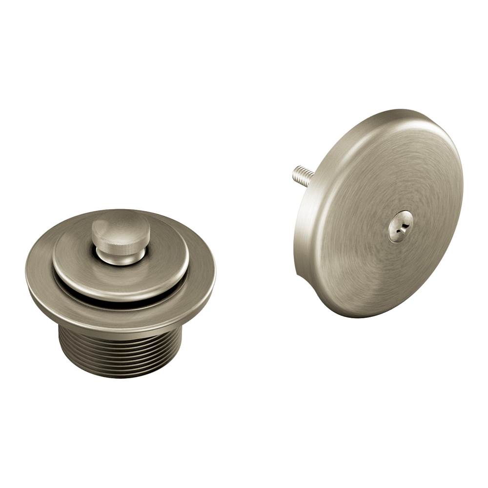 Moen - Push-N-Lock Tub and Shower Drain Kit with 1-1/2 Inch Threads, Brushed Nickel - Brushed Nickel