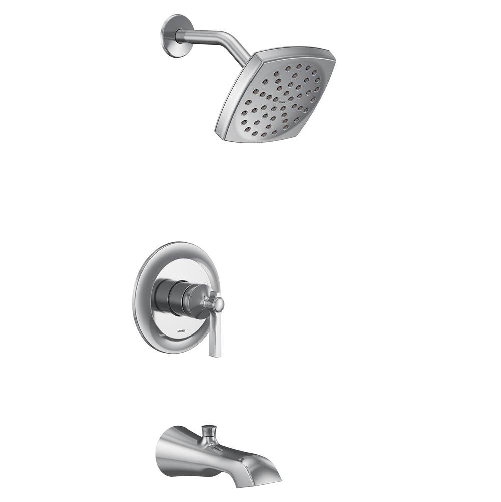 Moen - Flara M-CORE 2-Series Eco Performance 1-Handle Tub and Shower Trim Kit in Chrome (Valve Sold Separately) - Chrome