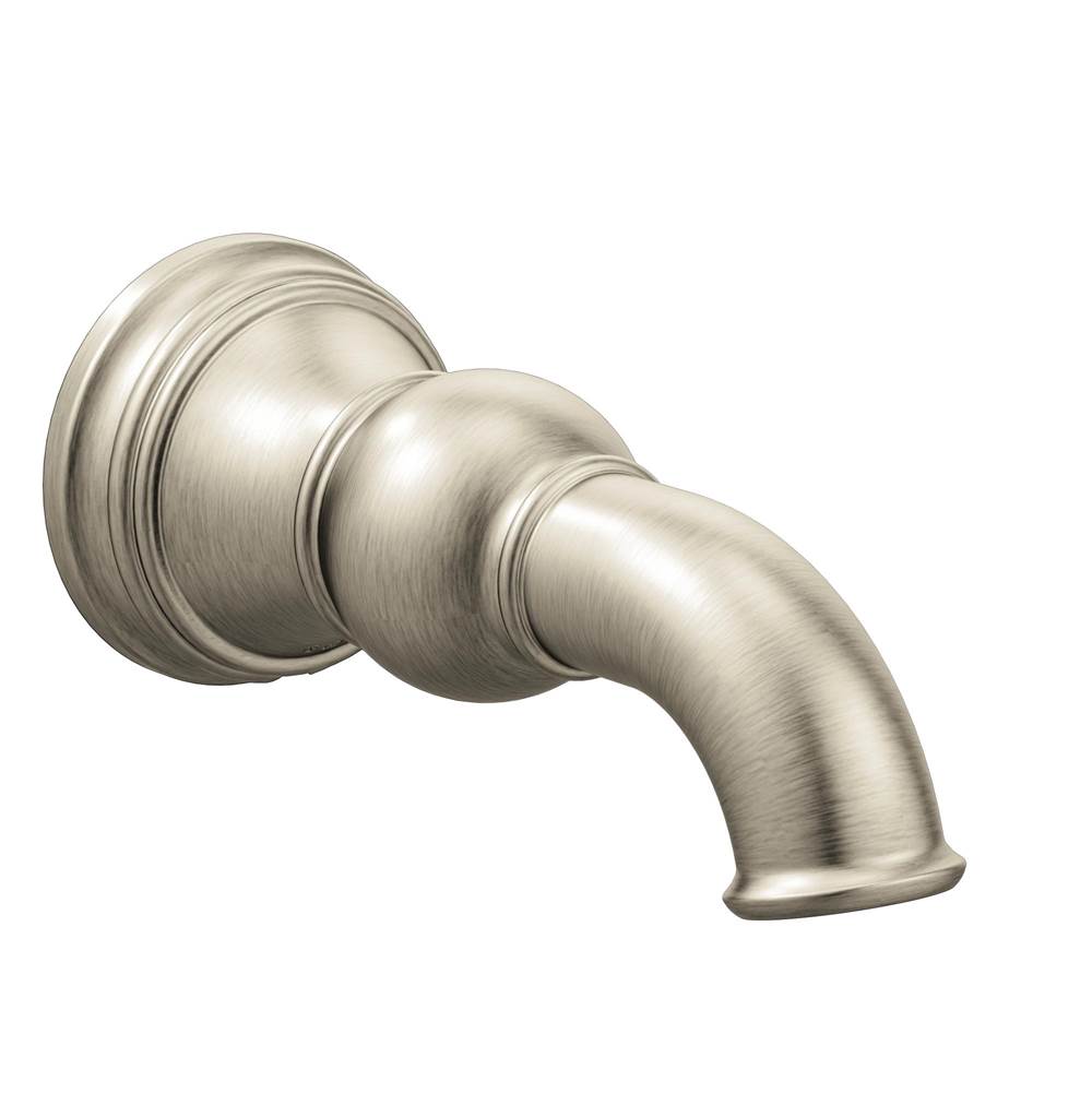 Moen - Weymouth 1/2-Inch Slip Fit Connection Non-Diverting Tub Spout, Brushed Nickel - Brushed Nickel